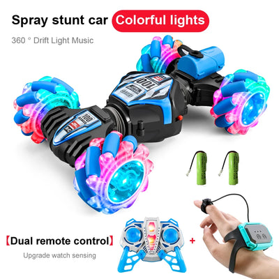 2023 Newest RC Stunt Car 2.4G Remote Control Cars RC Watch Gesture Sensor LED Rotation Gift Electronic Toy for Kids Boys
