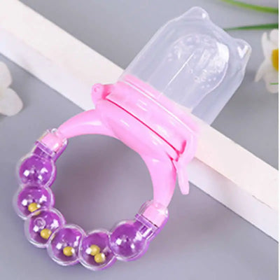 Baby Feeder Spoon Nutritious Fruits and Vegetables Bite Bell Ring Consisting Chew Toy Baby Feeding Spoon Nipple Soother Bottle