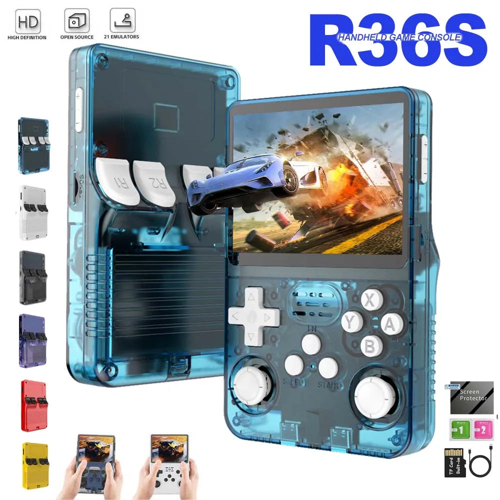 R36S Game Console Linux System 3.5 Inch Retro Handheld Video Games Consoles Built-In Classic Games 128G Portable Games Player