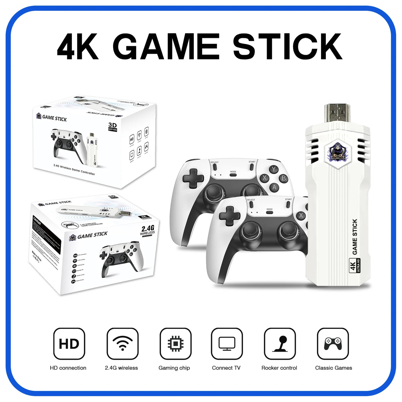 New X2LK Game Stick Mini Video Games Consoles Retro Handheld 20000 Games Player HD Video Game Stick 2.4G Double Wireless Control