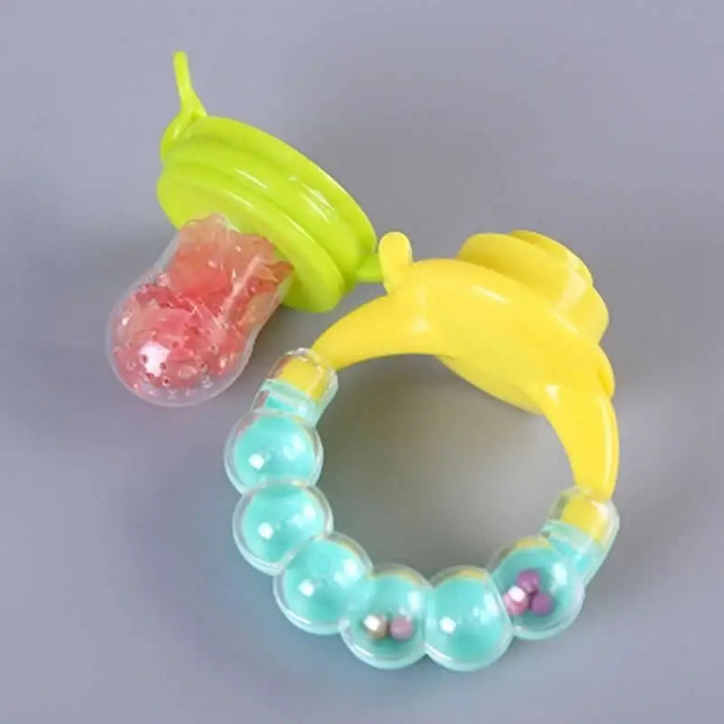 Baby Feeder Spoon Nutritious Fruits and Vegetables Bite Bell Ring Consisting Chew Toy Baby Feeding Spoon Nipple Soother Bottle