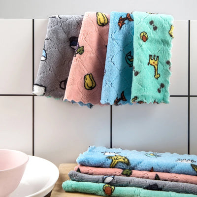 Kitchen Anti-Grease Cleaning Cloth Super Absorbent Microfiber Kitchen Wiping Rags Household Washing Dish Kitchen Cleaning Towels