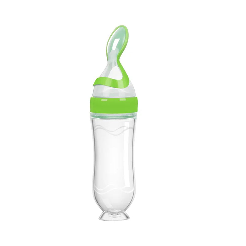 Baby Silicone Squeezing Feeding Bottle Newborn Baby Training Spoon Infant Cereal Food Supplement Feeder Bbay Safe Tableware