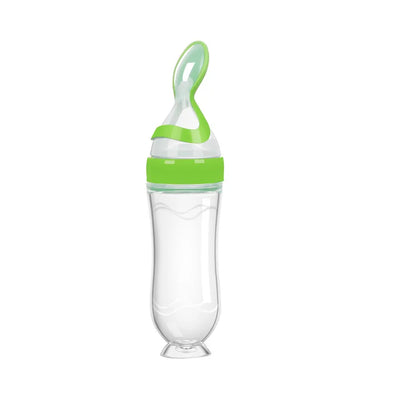 Baby Silicone Squeezing Feeding Bottle Newborn Baby Training Spoon Infant Cereal Food Supplement Feeder Bbay Safe Tableware