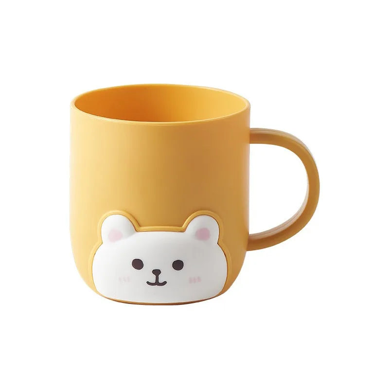 1-2Pcs Bathroom Toothbrush Cup Children Bear Student Dormitory Cute Cartoon Gargle Plastic Kids Products Household Merchandises