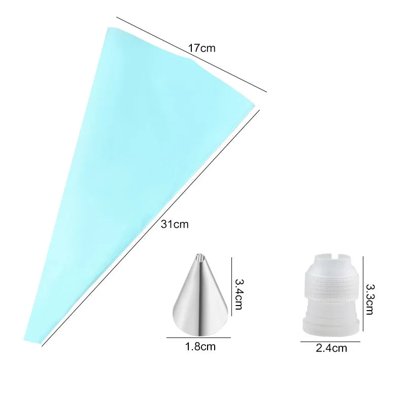 Multifunctional Nozzle Cake Decorating Tools Silicone Pastry Bag Stainless Steel Reusable Silicone Bag Tools Pastry Kitchen