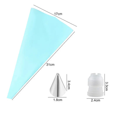 Multifunctional Nozzle Cake Decorating Tools Silicone Pastry Bag Stainless Steel Reusable Silicone Bag Tools Pastry Kitchen