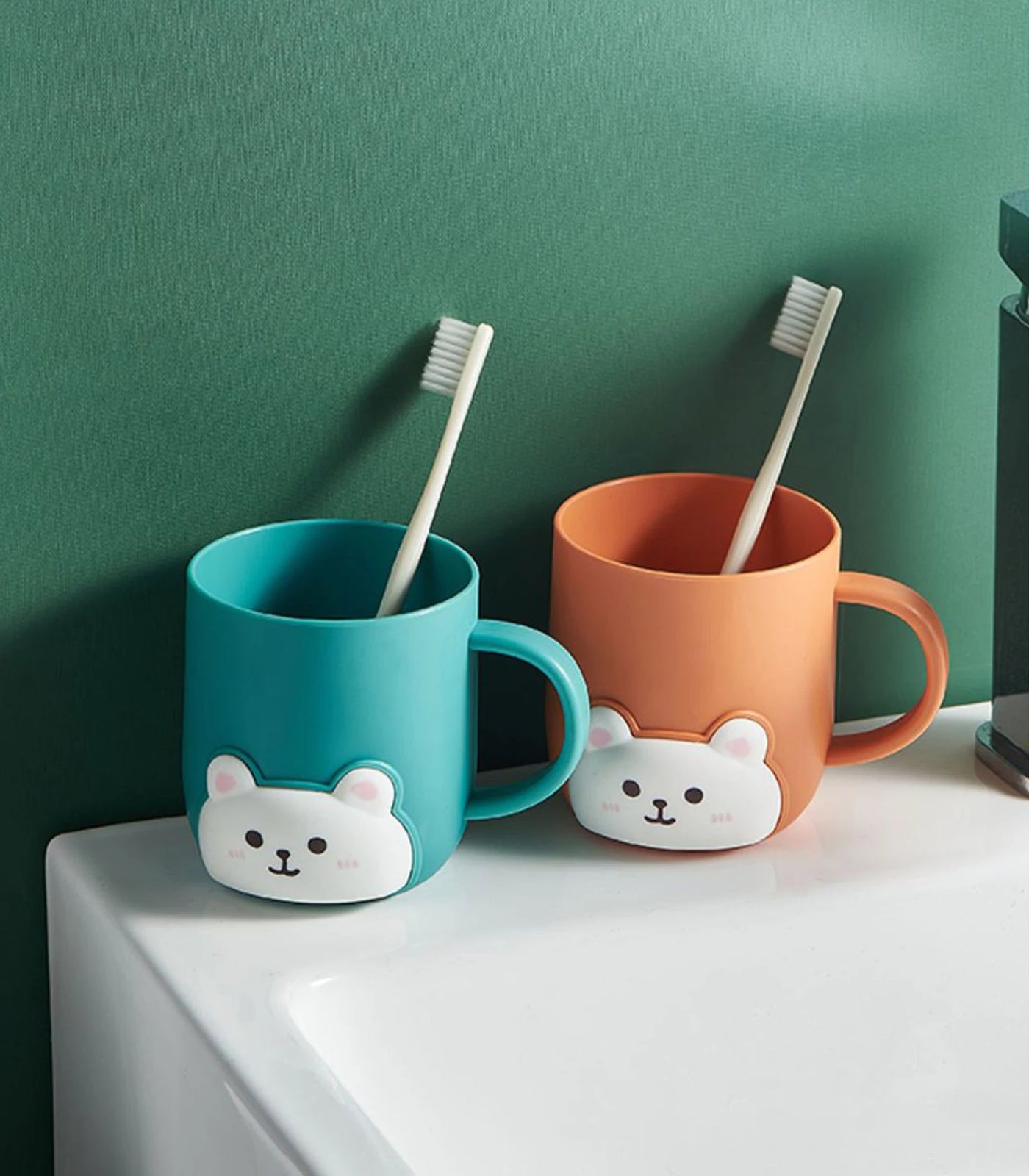 1-2Pcs Bathroom Toothbrush Cup Children Bear Student Dormitory Cute Cartoon Gargle Plastic Kids Products Household Merchandises