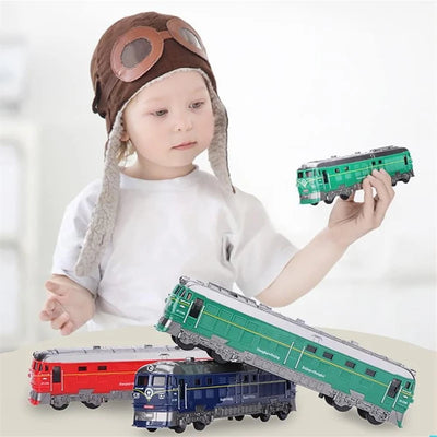 Model Train Inertia Car Toy, Kids Toys Rail Diecast Vehicle Toy Models, Educational Simulation Scale Traffic Cars, Children Gift