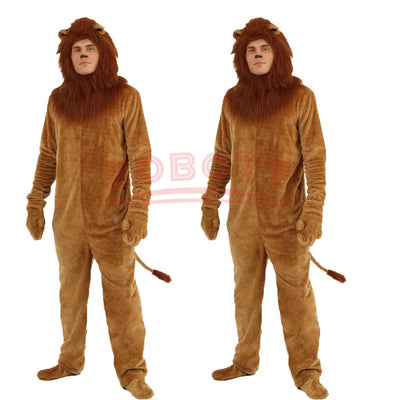 Lion King Costume Kids Adult Animal Halloween Carnival Party Furry Cosplay Costume Baby Child Fancy Movie Role Play Jumpsuit