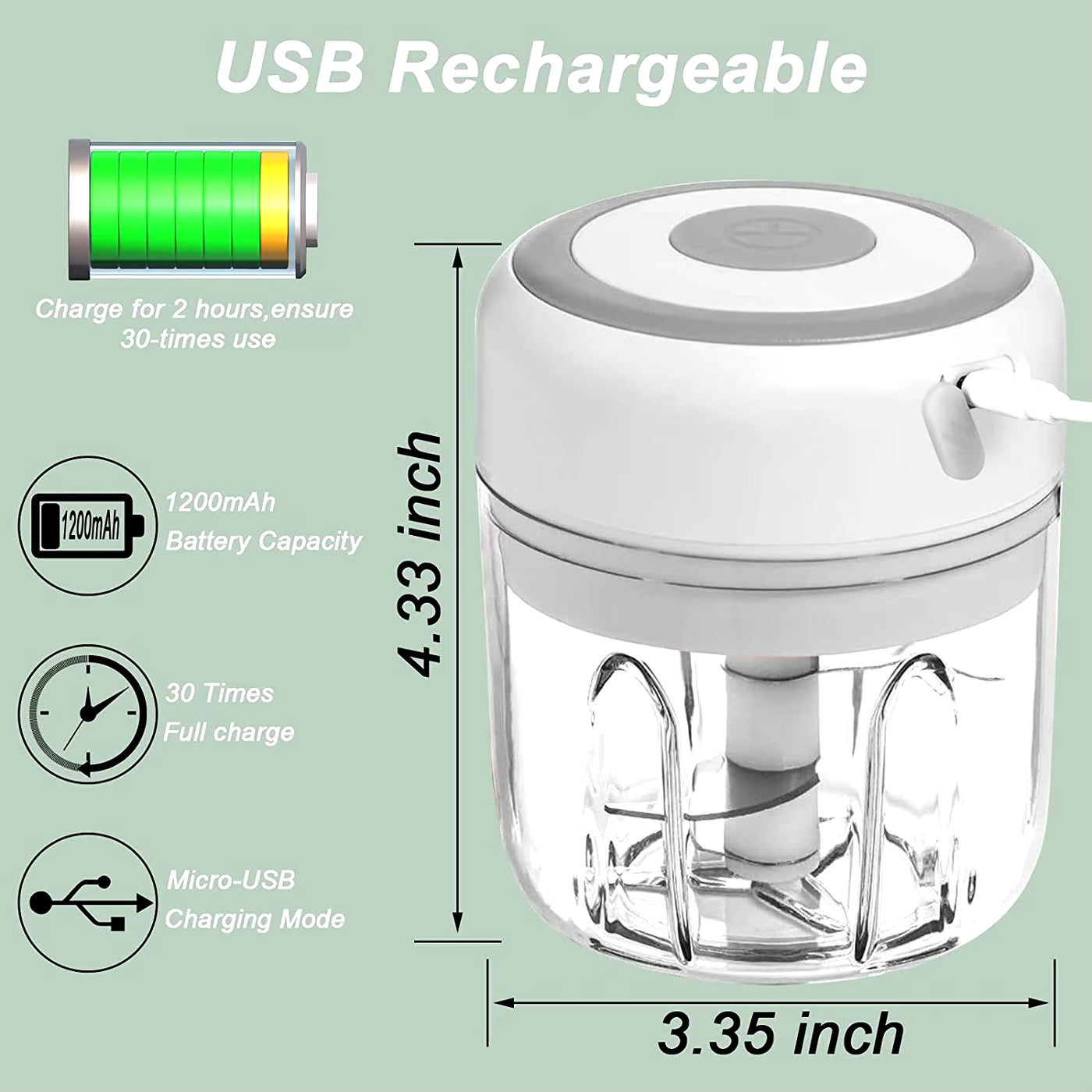 Portable Electric Garlic Masher Crusher 100/250Ml Garlic Chopper USB Food Processor Kitchen Kitchen Gadgets Kitchen Tools