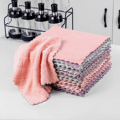 Kitchen Anti-Grease Cleaning Cloth Super Absorbent Microfiber Kitchen Wiping Rags Household Washing Dish Kitchen Cleaning Towels