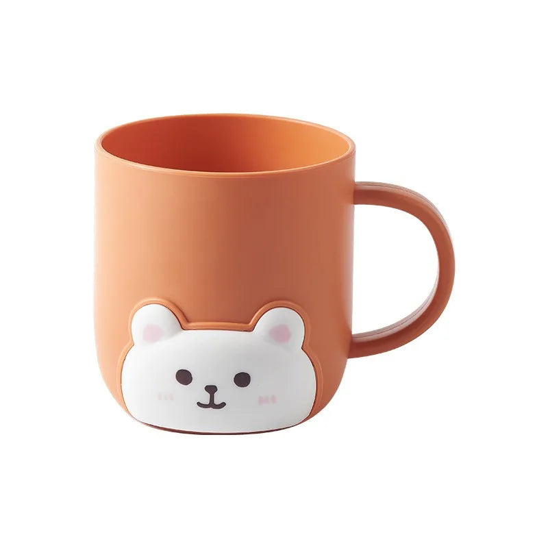 1-2Pcs Bathroom Toothbrush Cup Children Bear Student Dormitory Cute Cartoon Gargle Plastic Kids Products Household Merchandises