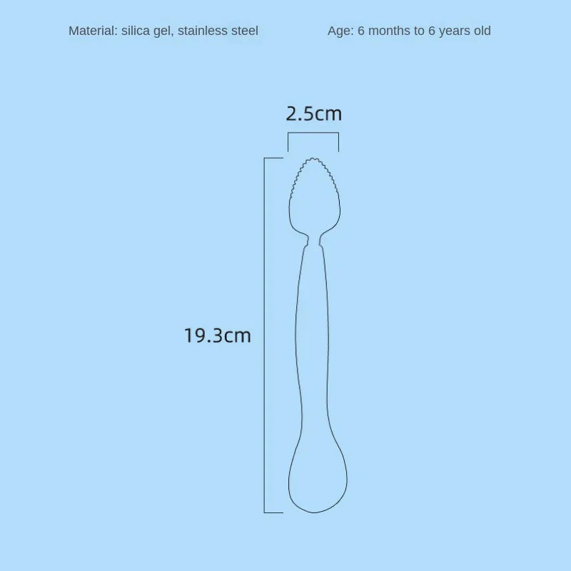 Fruit Scraping Mud Spoon Baby Food Feeding Spoon Two Heads Soft Silicone Easy to Eat Fruit Spoon Baby Feeder Utensils Supplies