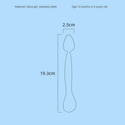 Fruit Scraping Mud Spoon Baby Food Feeding Spoon Two Heads Soft Silicone Easy to Eat Fruit Spoon Baby Feeder Utensils Supplies