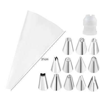 Multifunctional Nozzle Cake Decorating Tools Silicone Pastry Bag Stainless Steel Reusable Silicone Bag Tools Pastry Kitchen