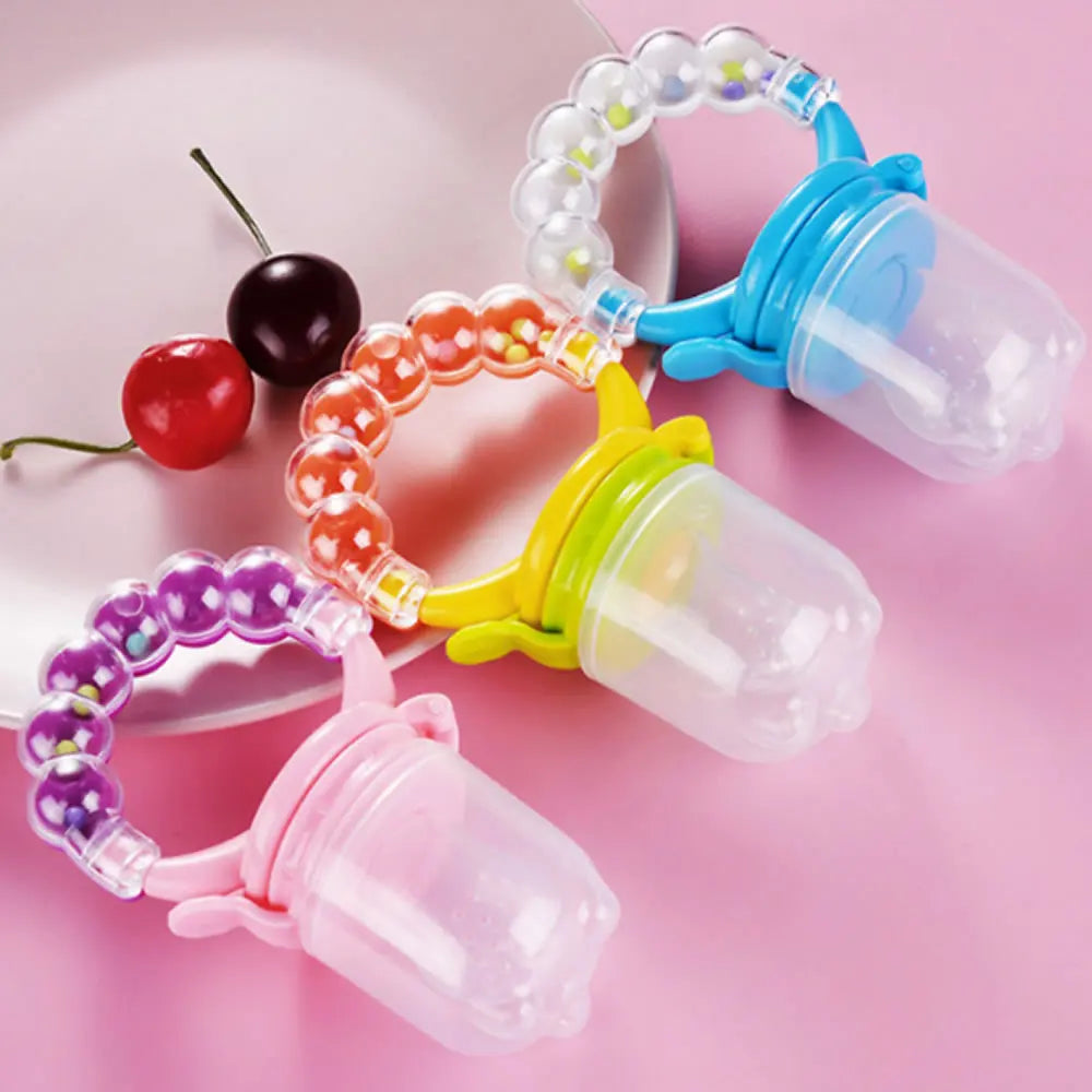Baby Feeder Spoon Nutritious Fruits and Vegetables Bite Bell Ring Consisting Chew Toy Baby Feeding Spoon Nipple Soother Bottle
