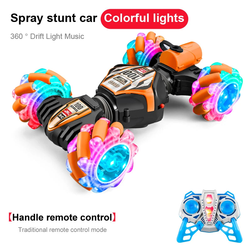 2023 Newest RC Stunt Car 2.4G Remote Control Cars RC Watch Gesture Sensor LED Rotation Gift Electronic Toy for Kids Boys