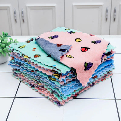Kitchen Anti-Grease Cleaning Cloth Super Absorbent Microfiber Kitchen Wiping Rags Household Washing Dish Kitchen Cleaning Towels