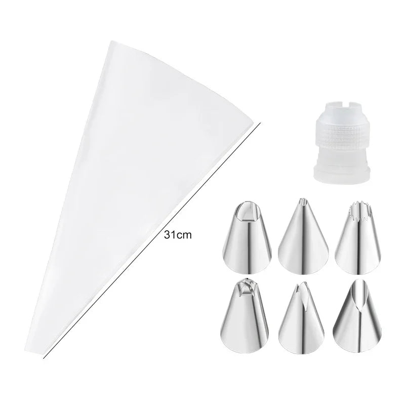 Multifunctional Nozzle Cake Decorating Tools Silicone Pastry Bag Stainless Steel Reusable Silicone Bag Tools Pastry Kitchen