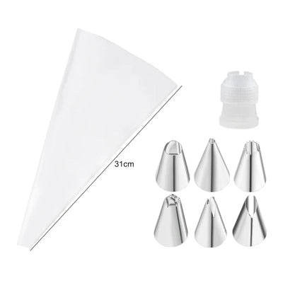 Multifunctional Nozzle Cake Decorating Tools Silicone Pastry Bag Stainless Steel Reusable Silicone Bag Tools Pastry Kitchen