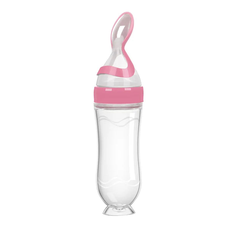 Baby Silicone Squeezing Feeding Bottle Newborn Baby Training Spoon Infant Cereal Food Supplement Feeder Bbay Safe Tableware