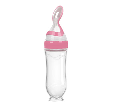 Baby Silicone Squeezing Feeding Bottle Newborn Baby Training Spoon Infant Cereal Food Supplement Feeder Bbay Safe Tableware