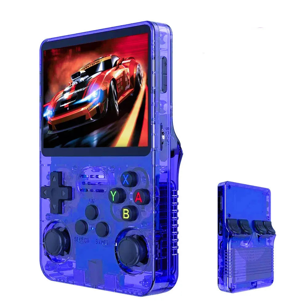 R36S Handheld Game Console 3.5-Inch Retro Handheld Video Games Consoles 64GB Built-In 15000 Games Blue Color and Green Color
