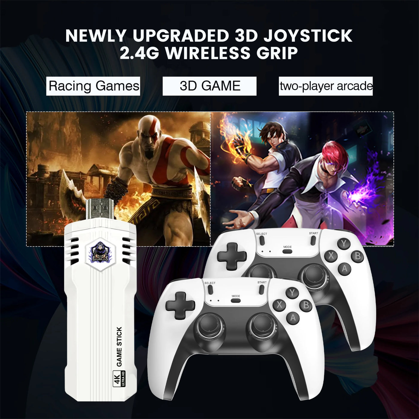 New X2LK Game Stick Mini Video Games Consoles Retro Handheld 20000 Games Player HD Video Game Stick 2.4G Double Wireless Control
