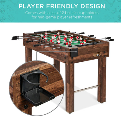 Foosball Game Table, Arcade Table Soccer W/ 2 Cup Holders, 2 Balls - 48In