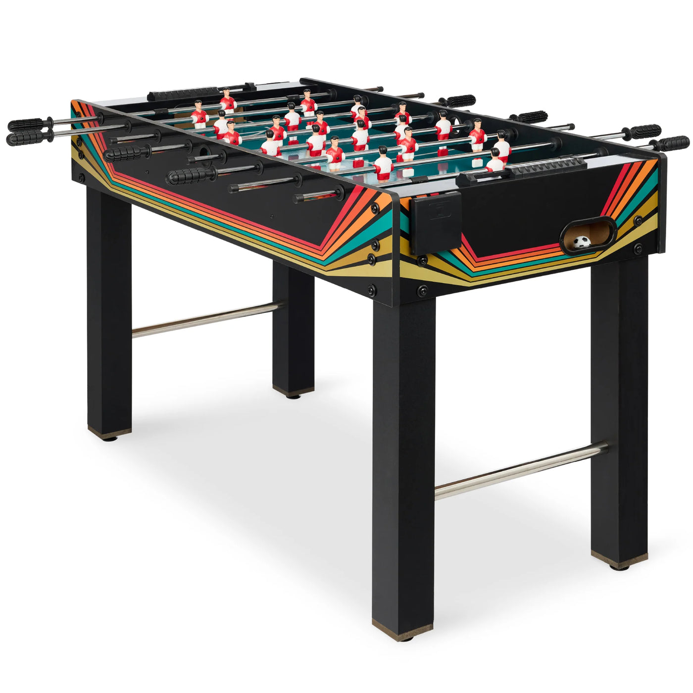 Foosball Game Table, Arcade Table Soccer W/ 2 Cup Holders, 2 Balls - 48In